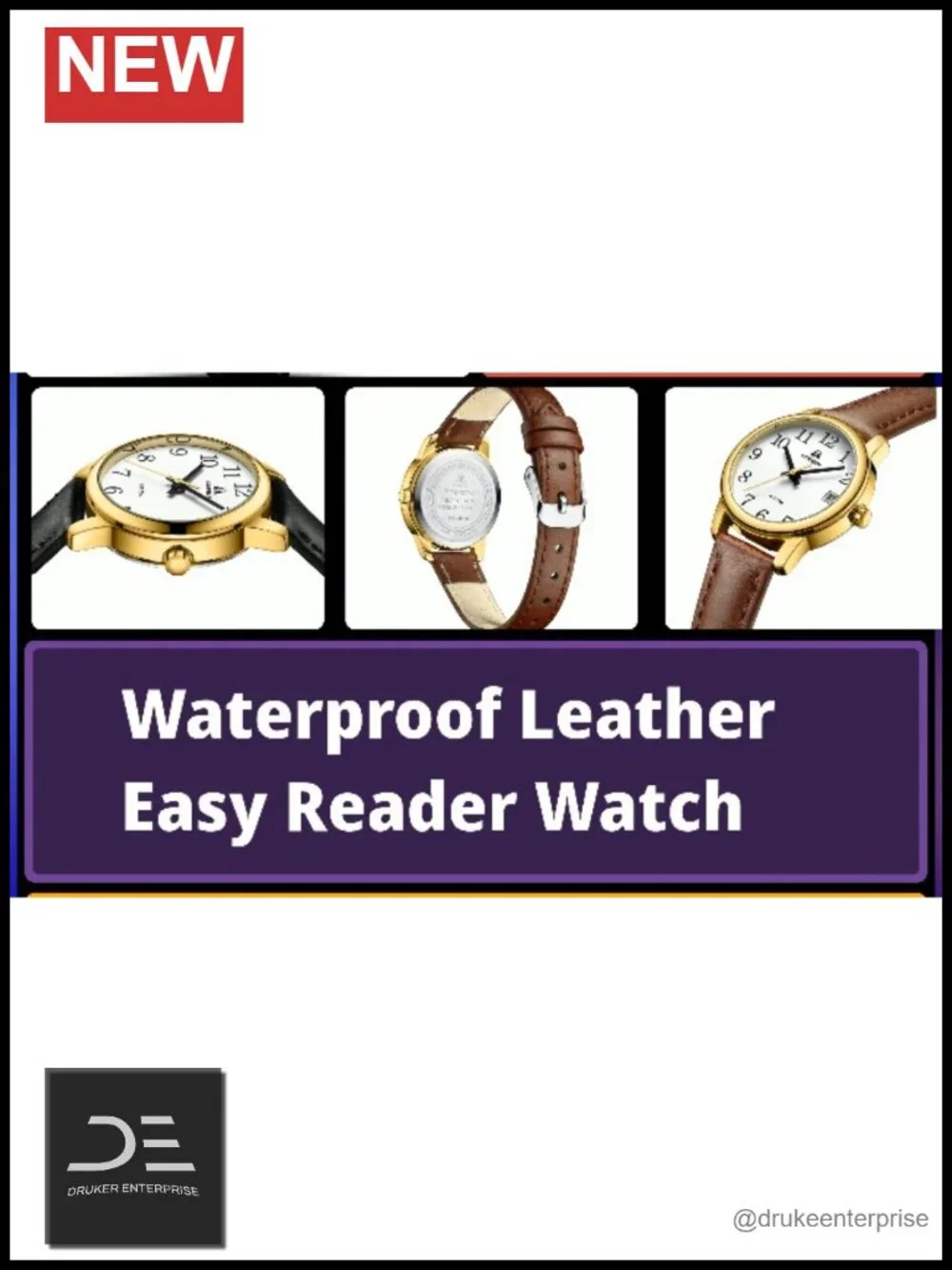 Women's Analog Quartz Wrist Watch with Leather Band, 30mm Case, 3ATM Water